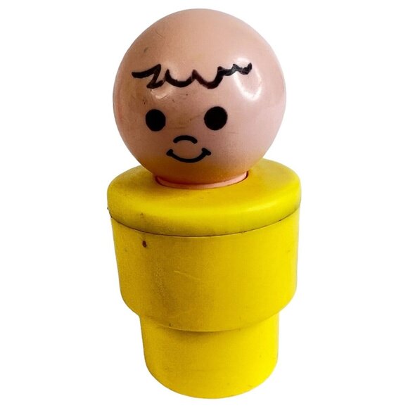 Vintage 1975 Fisher Price Click N Clatter #417 Car & Little Big People Baby Toy - Picture 8 of 11